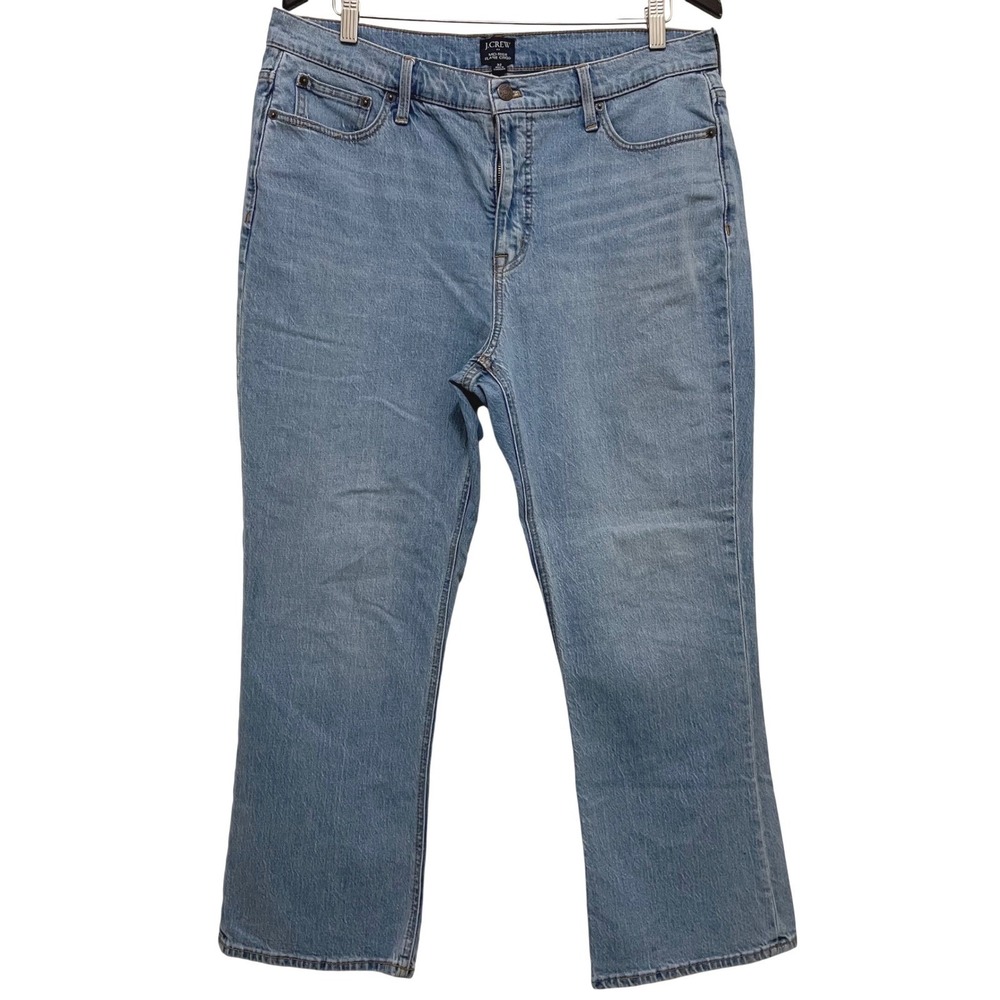 J.Crew Mid Rise Flare Crop‎ Jeans Light Wash Denim Women's Size 32
